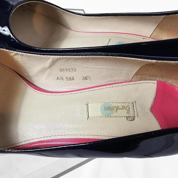 Boden Navy Patent Leather Women's Heels Size 36.5 EU 6/6.5 US - Picture 4 of 9